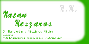natan meszaros business card